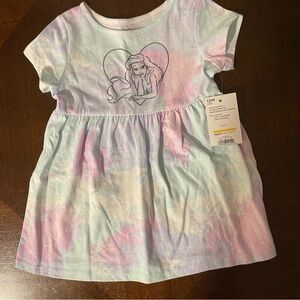 🆕 Jumping Beans x Disney | Pink Tie Dye shirt dress little mermaid | 12 mo